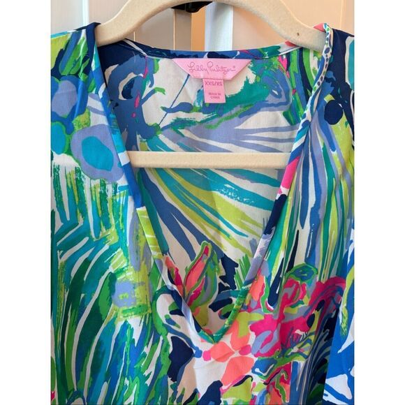 🦄VERY HTF Lilly Pulitzer🦄 - Atlin Silk Caftan XXS/XS - Picture 3 of 7